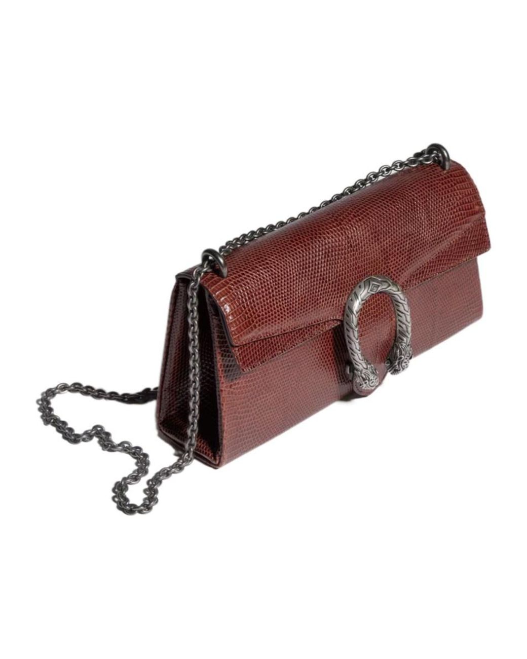 Gucci Brown Dionysus Lizard Medium Shoulder Bag