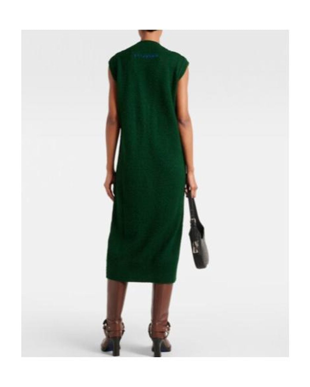 Burberry Green Argyle Wool Maxi Dress
