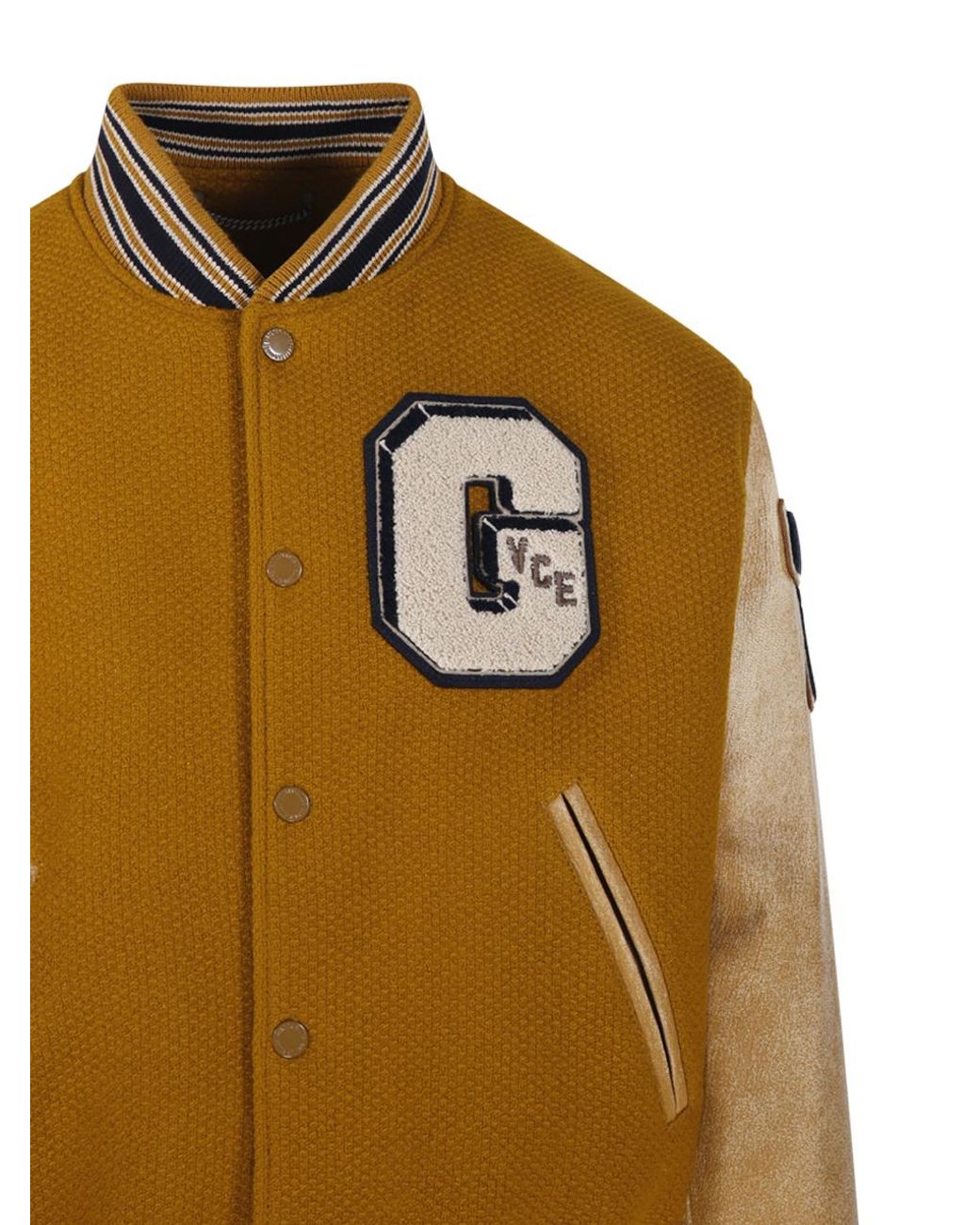 Golden Goose Deluxe Brand Brown Logo Patch Bomber Jacket for men