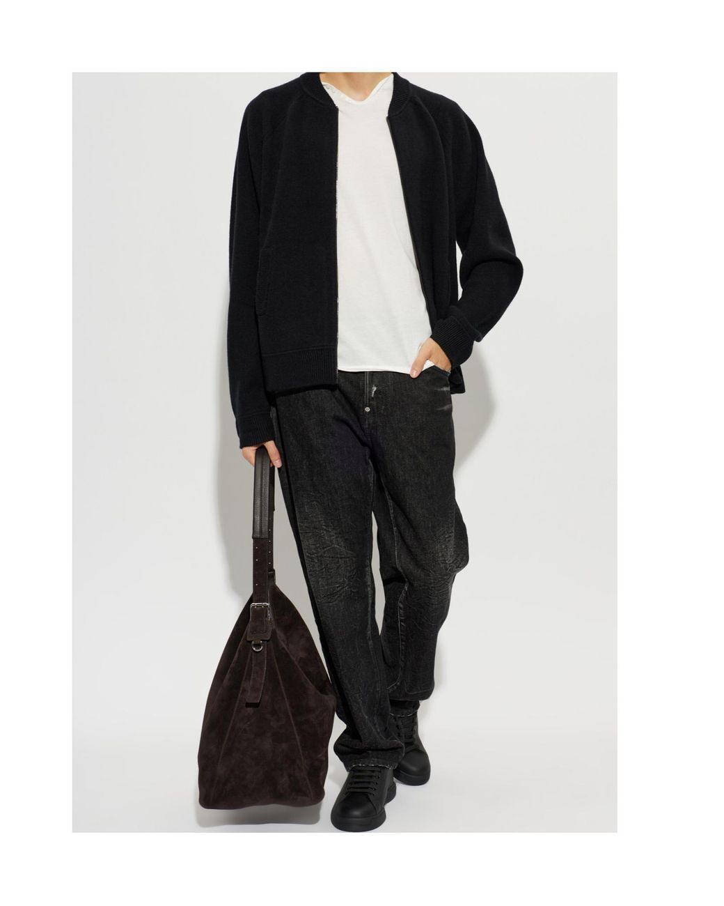 Zadig & Voltaire Black Gweno Zip-Up Cardigan for men