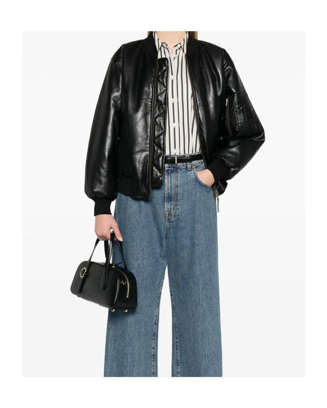 Anine Bing Black Leon Bomber Jacket