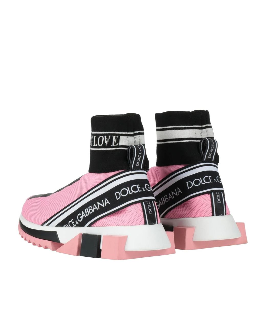 Dolce & Gabbana Pink Colorful Sock Sneakers