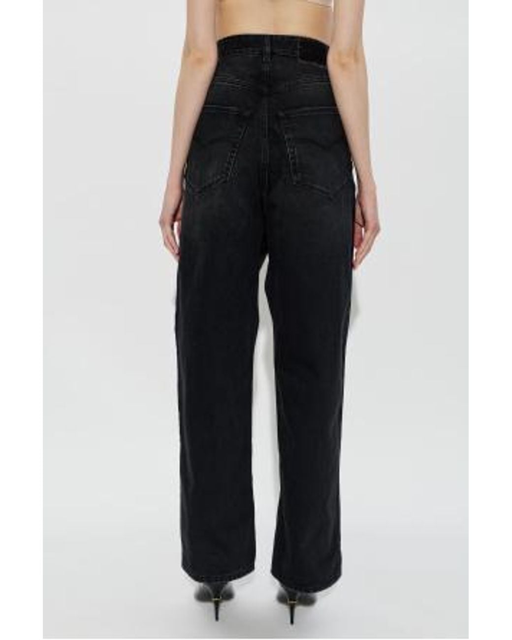 Vetements Black Distressed Wide-Leg Jeans