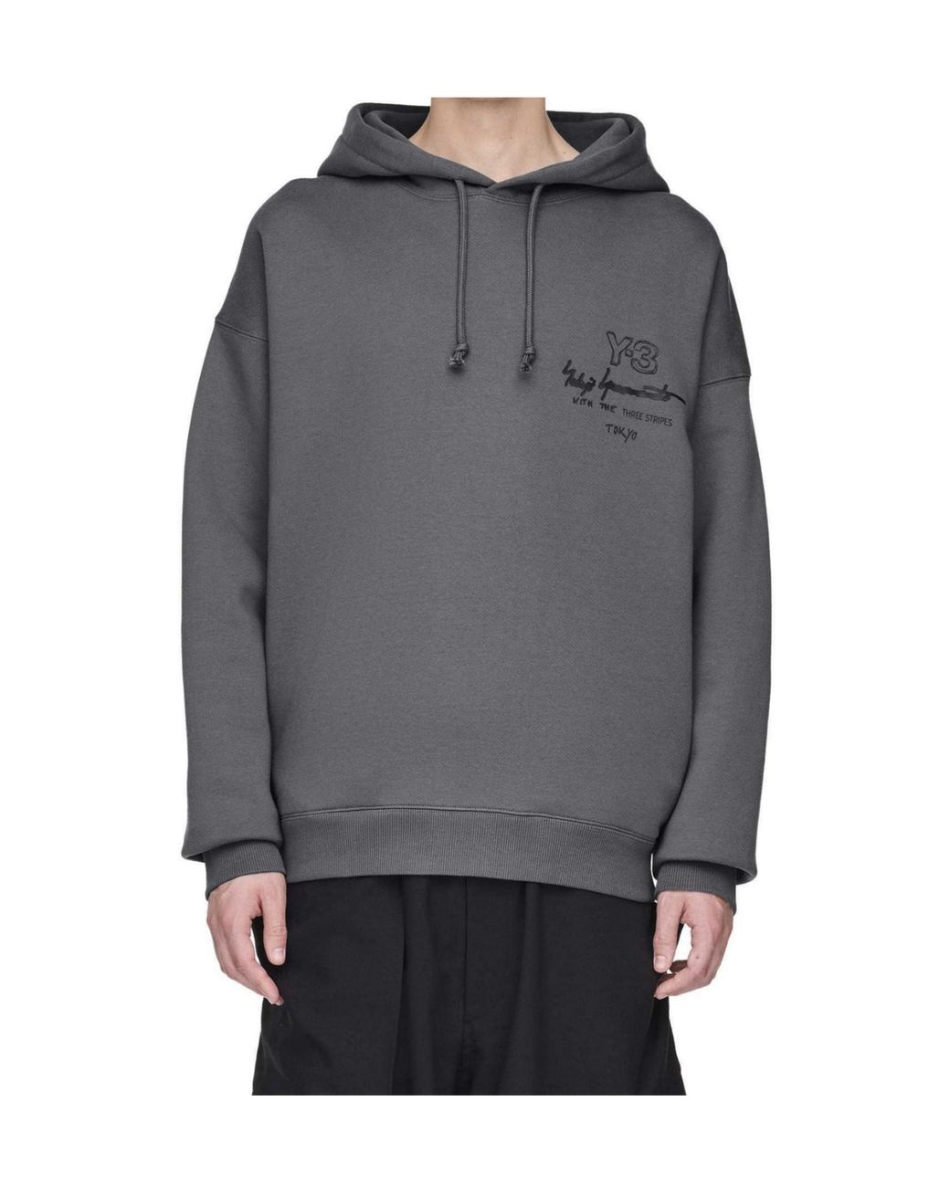 Y-3 Gray Loose-Fit Pullover Hoodie for men