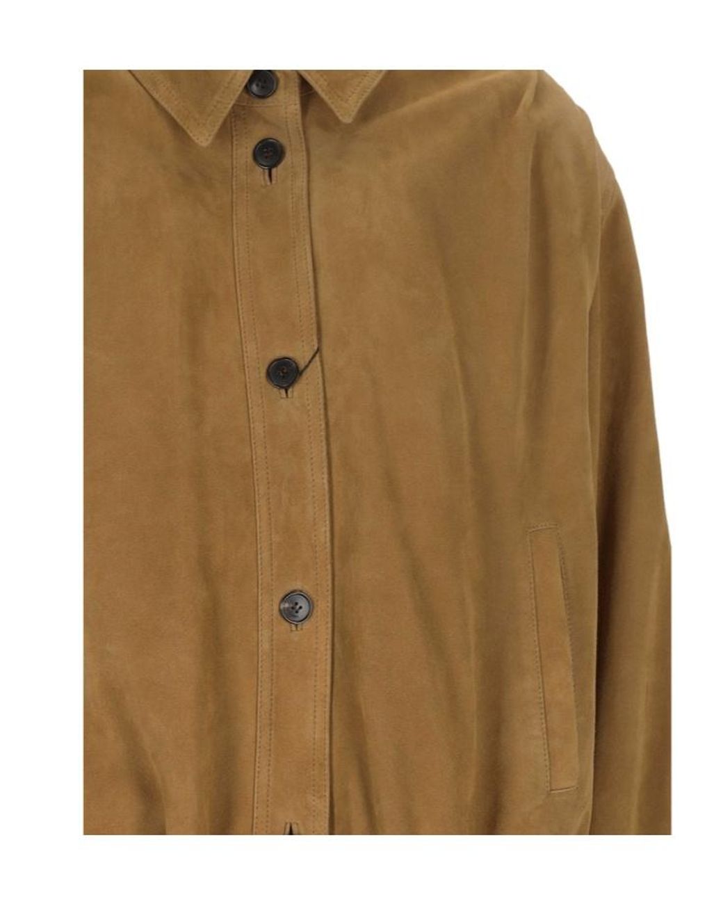 Saint Laurent Natural Button-Up Long-Sleeved Jacket