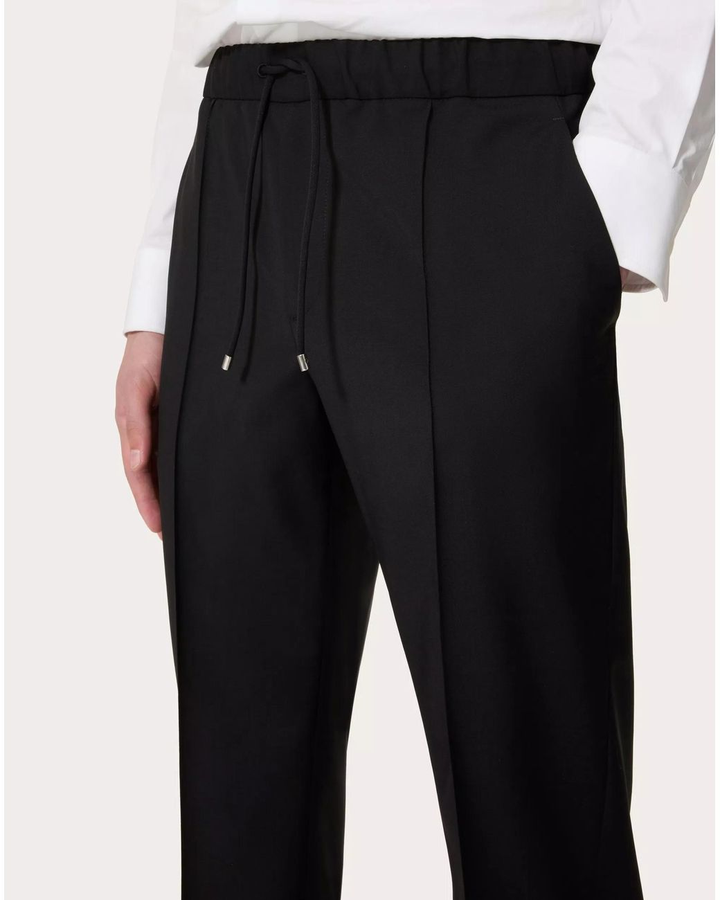 Valentino Black Drawstring Straight Fit Trousers for men