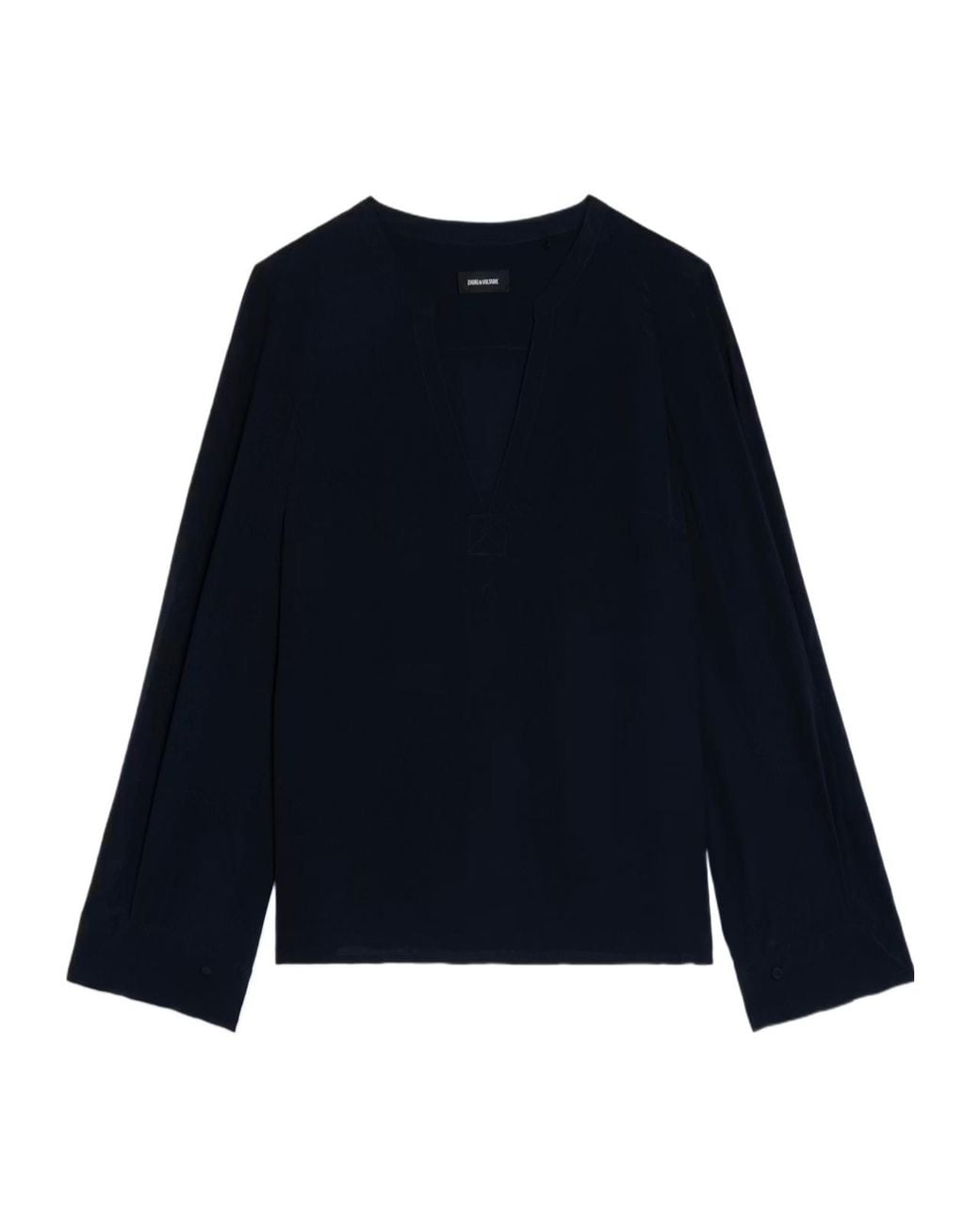 Zadig & Voltaire Blue Torny V-Neck Blouse