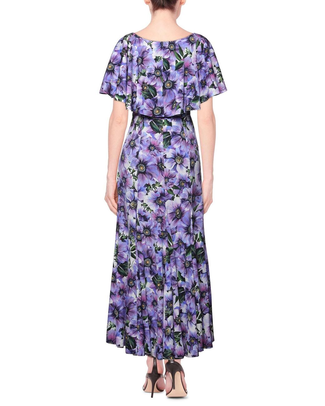 Dolce & Gabbana Purple Floral Flare Skirt