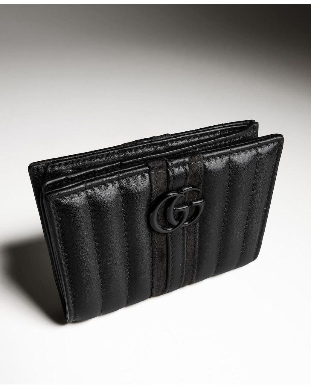 Gucci Black Gg Marmont Small Wallet