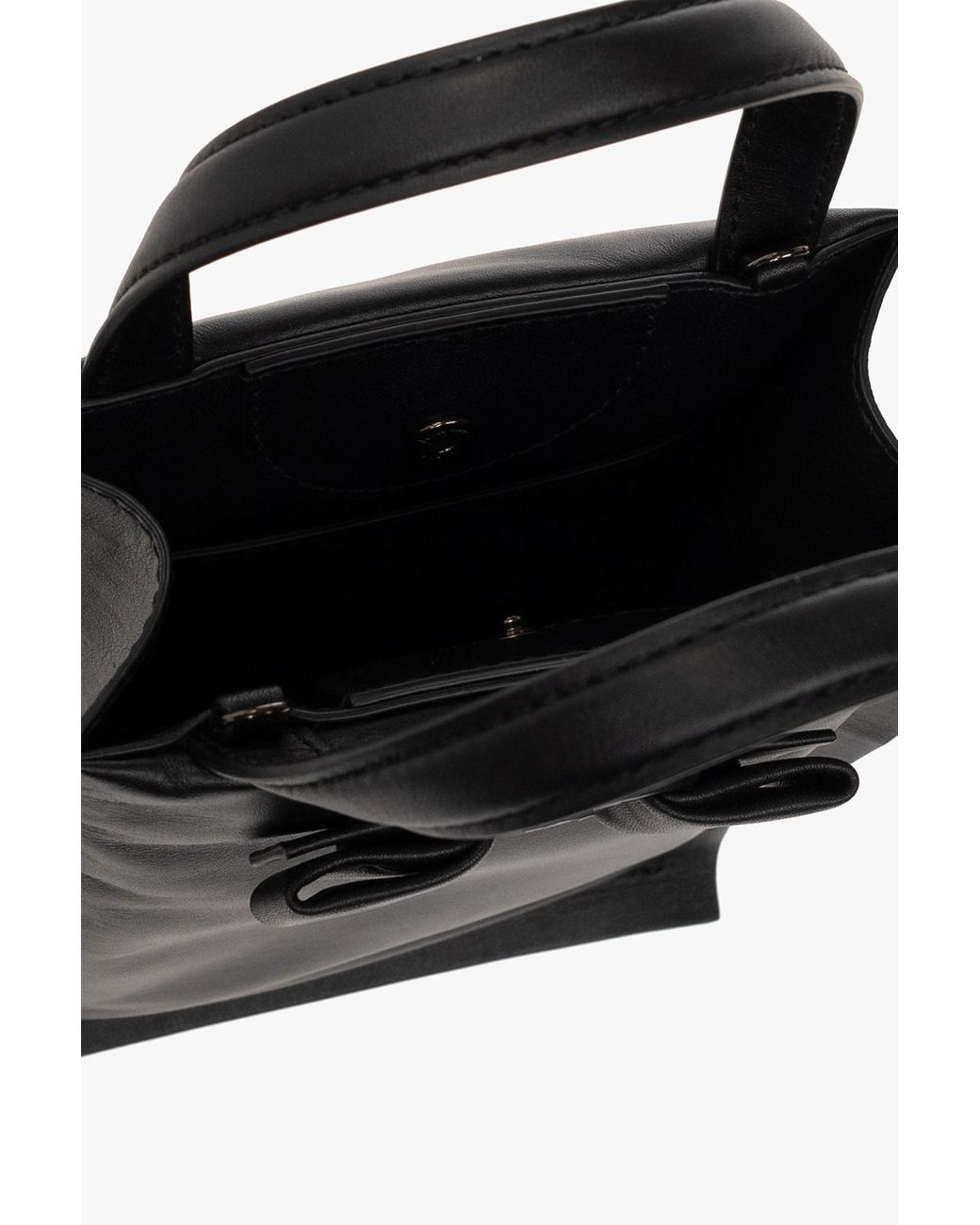 Ferragamo Black Buckle-Detail Leather Tote Bag