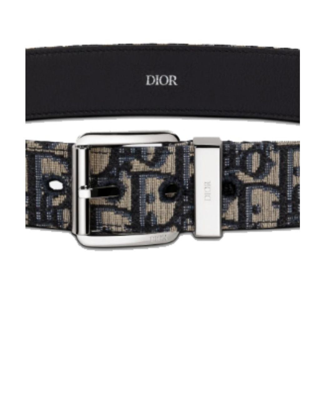 Dior White Homme Jacquard Buckled Belt for men