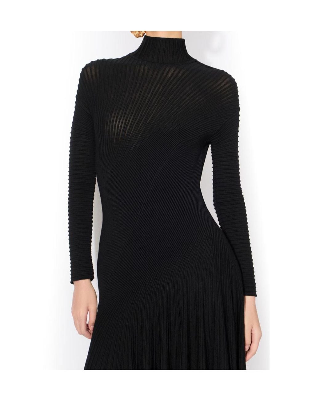 Alaïa Black Twisted Wool Dress