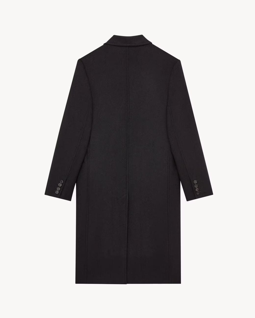 Saint Laurent Black Double-Breasted Knee-Length Coat for men