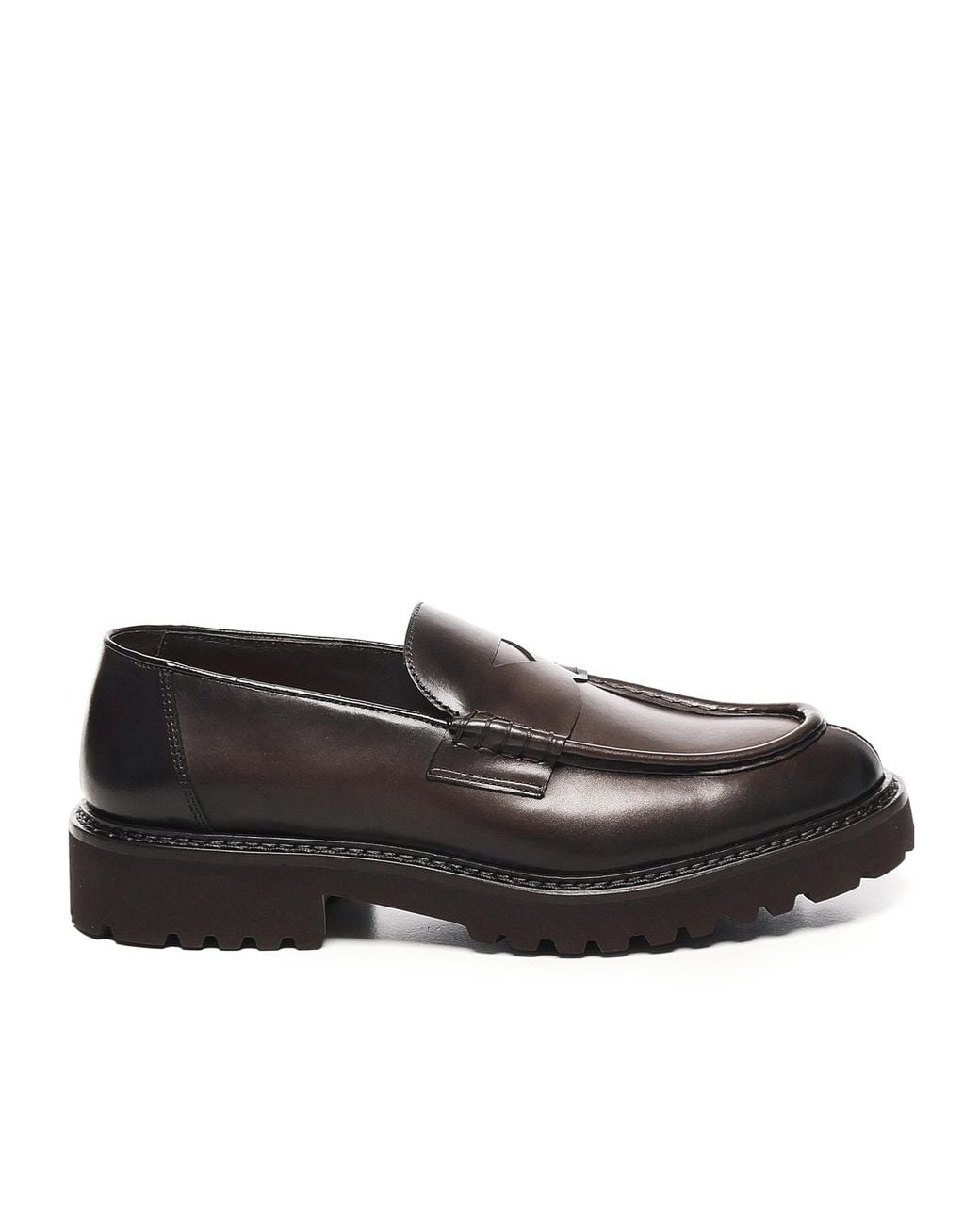 Doucal's Black Penny Slit Loafers for men