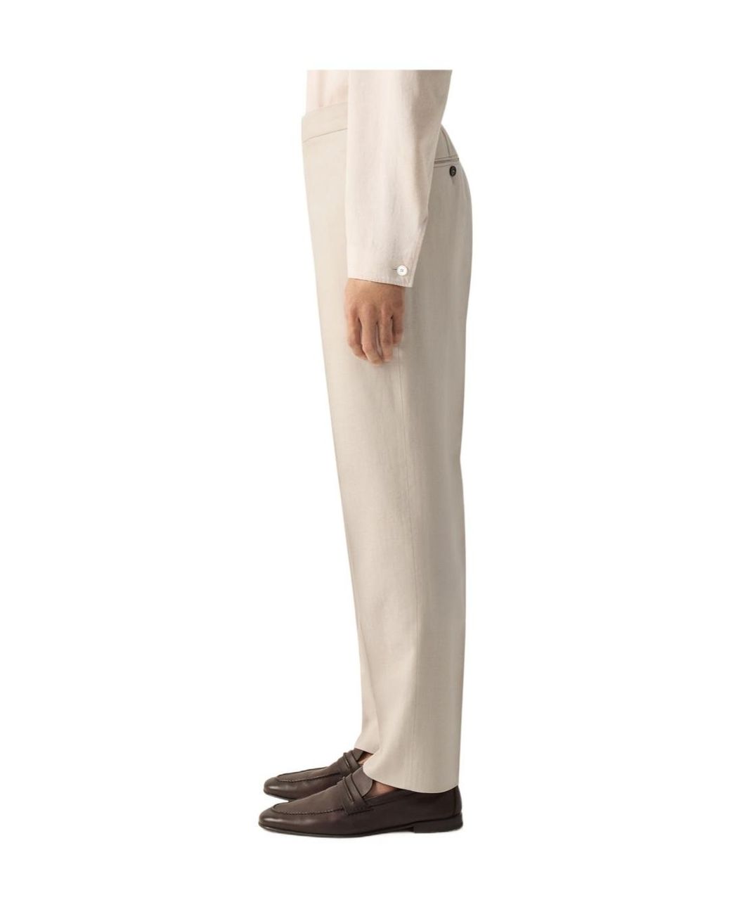 Zegna White Oasi Lino Trousers for men