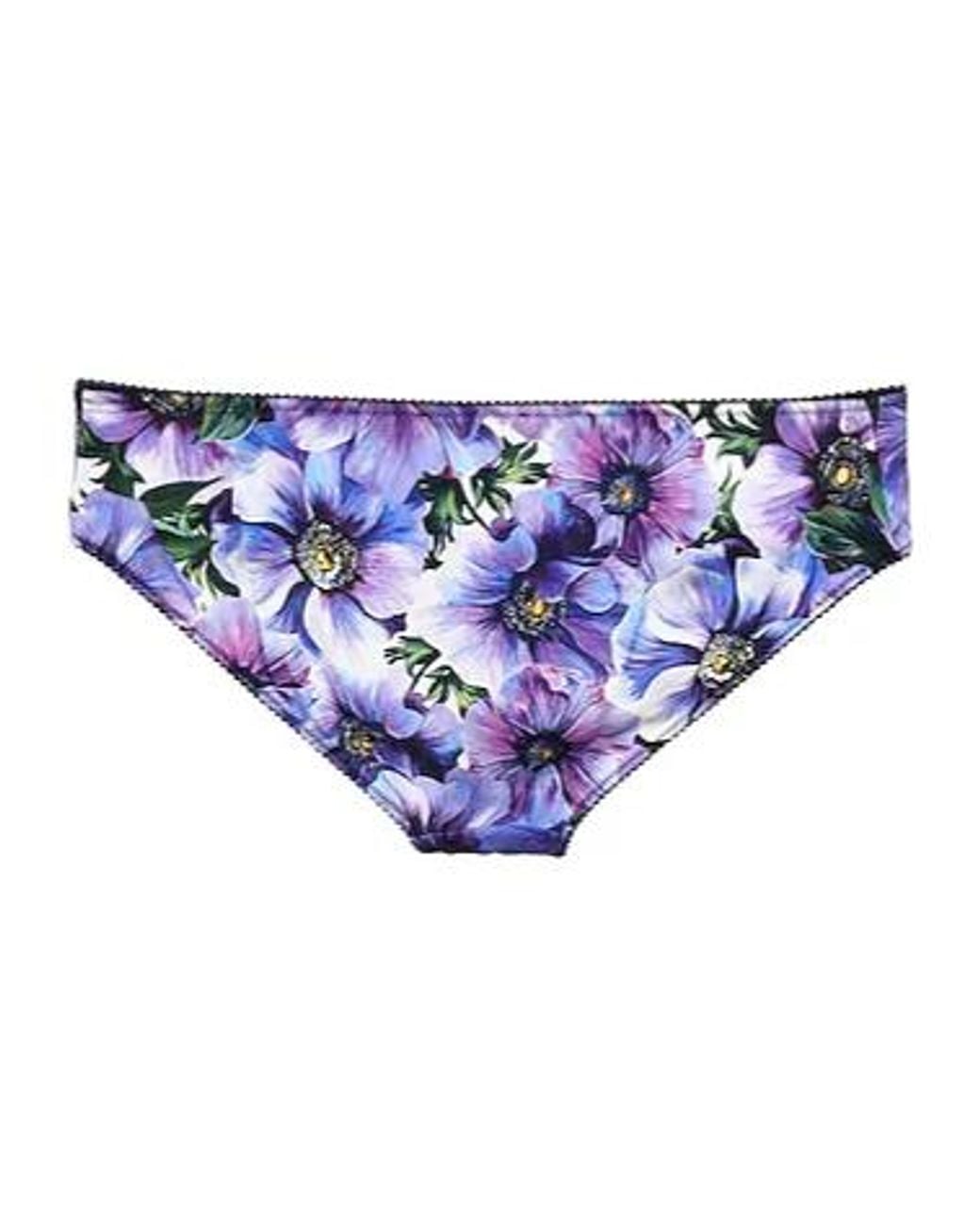 Dolce & Gabbana Blue Floral Print Underwear