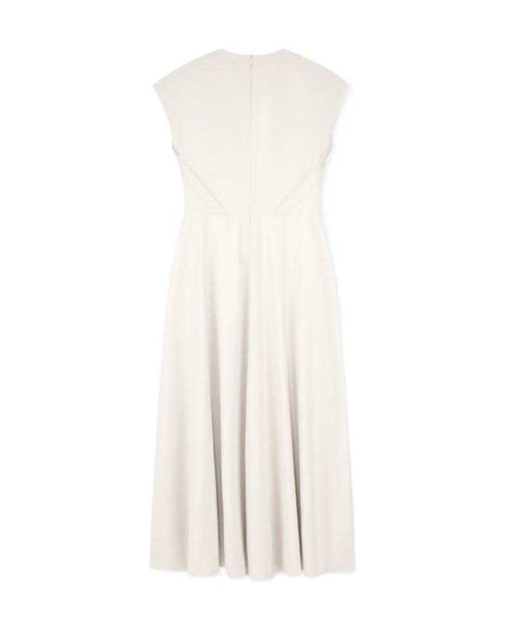 Emporio Armani White Empire-Line Cap-Sleeve Midi Dress