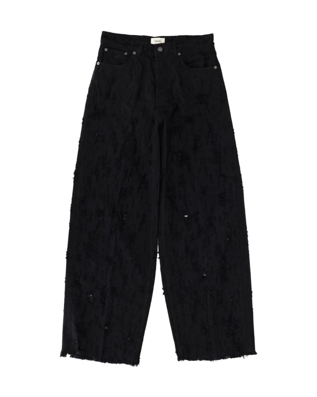 Haikure Black Bethany Distressed Straight Jeans