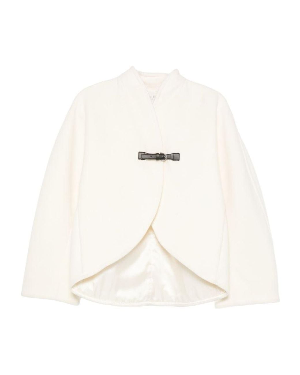 Forte_forte White Buckle-Fastening Jacket