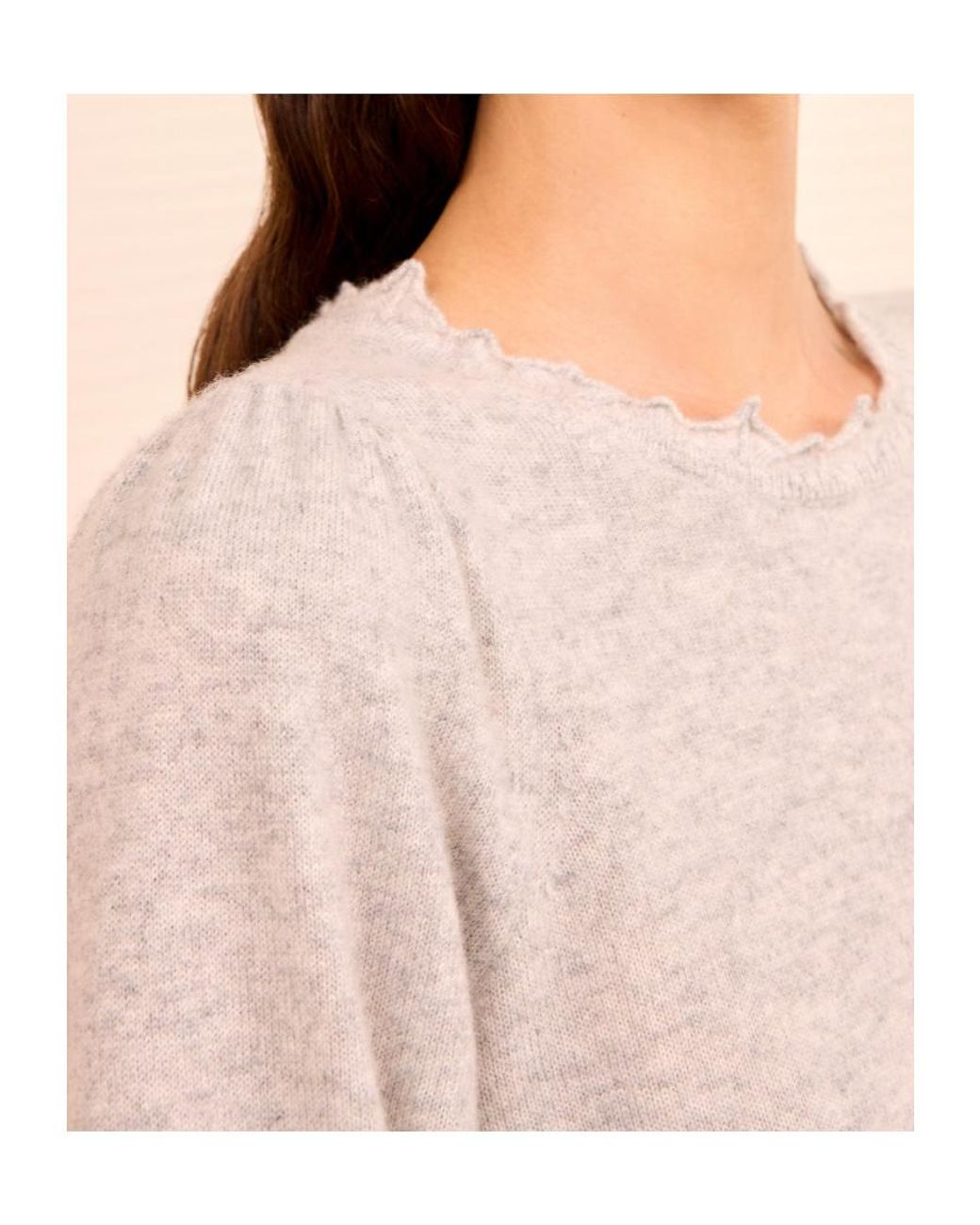 Ulla Johnson White Polline Puff-Sleeve Knitted Top