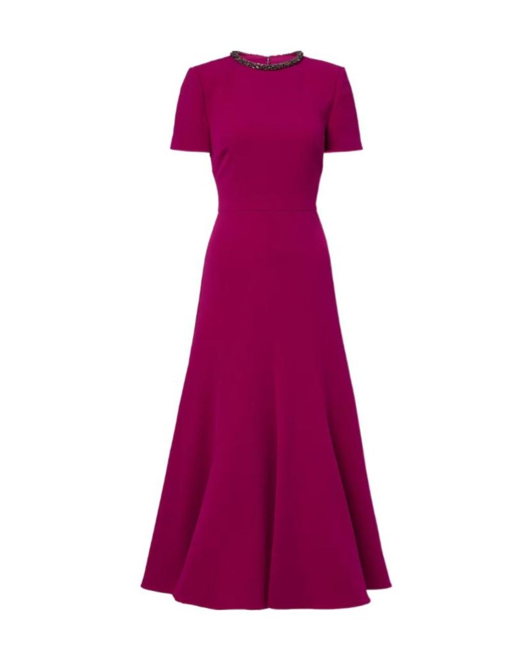 Roland Mouret Purple Embellished Cady Midi Dress