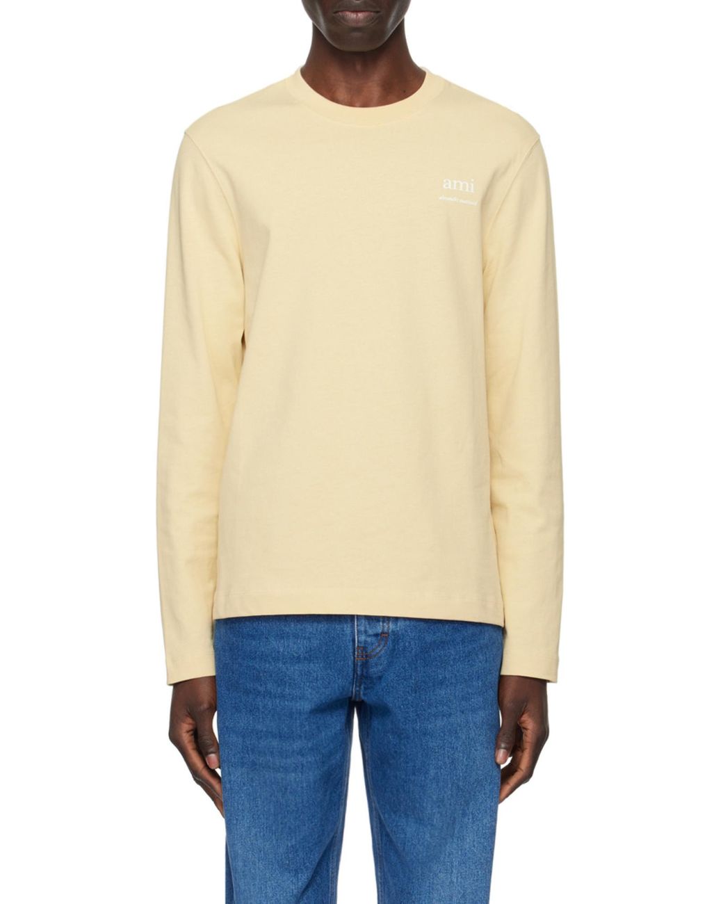 AMI Natural Ami Long Sleeved Crewneck T-Shirt for men