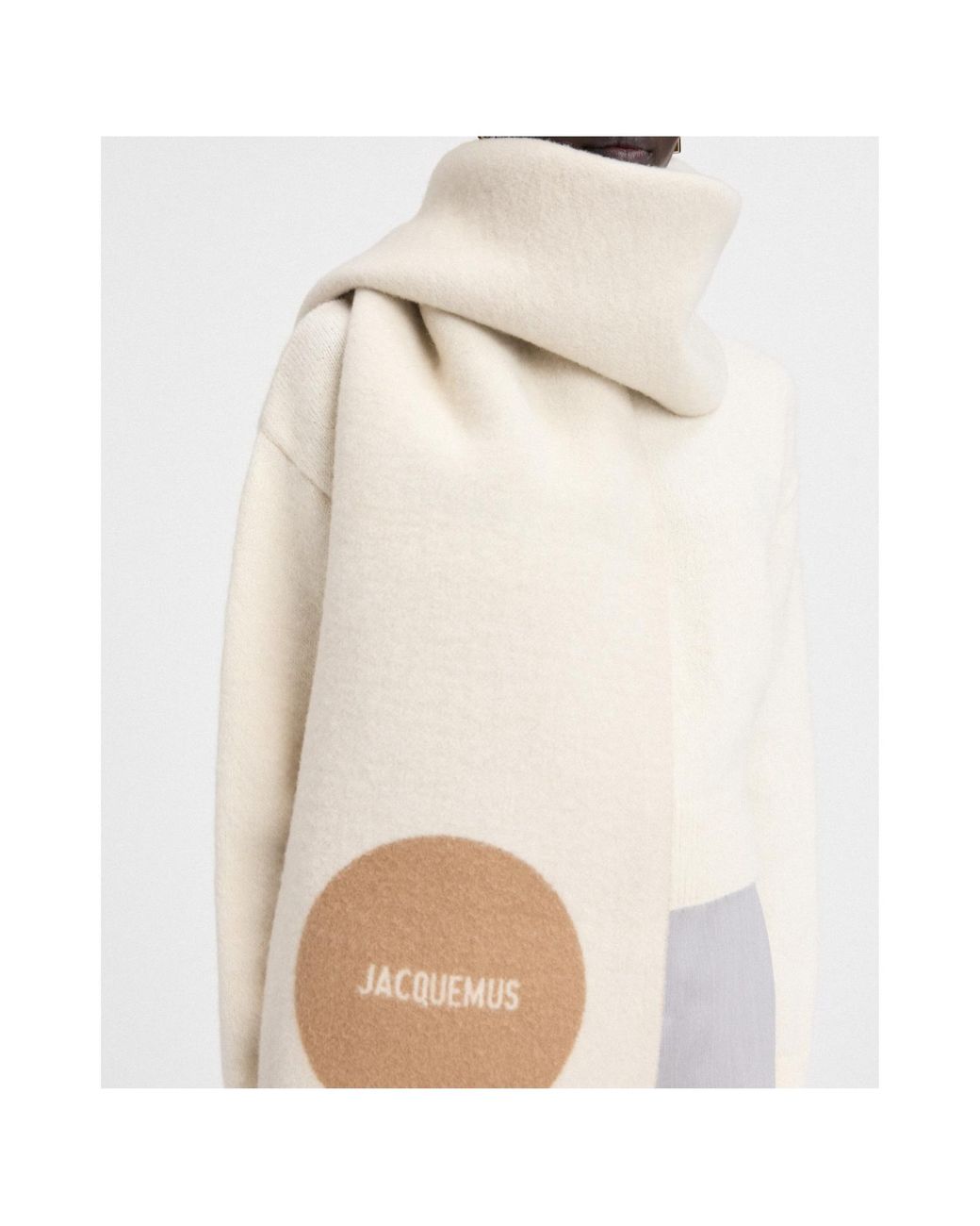 Jacquemus White Logo Detailed Fringed Scarf for men