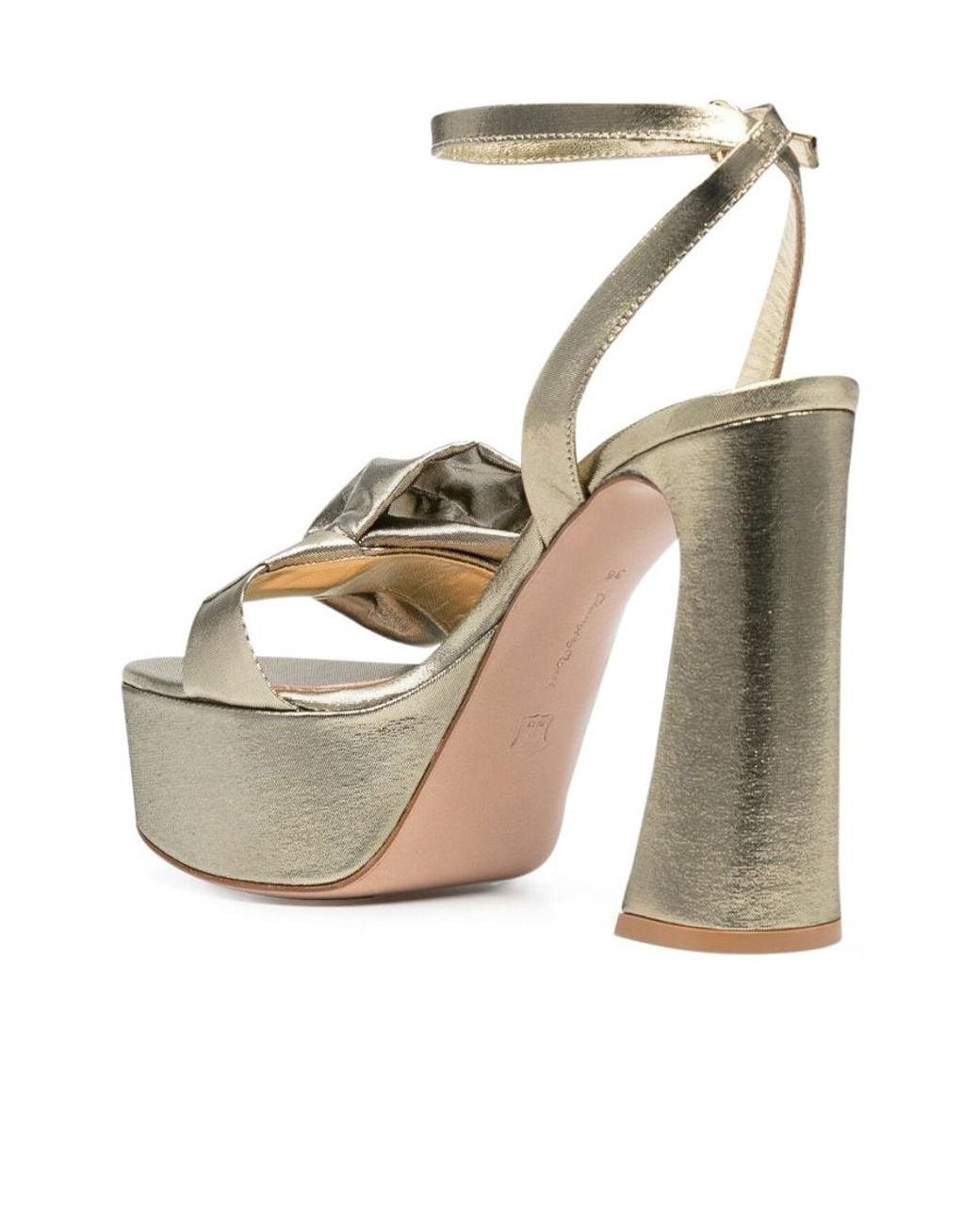 Gianvito Rossi Metallic Bow-Detailed Platform Sandals