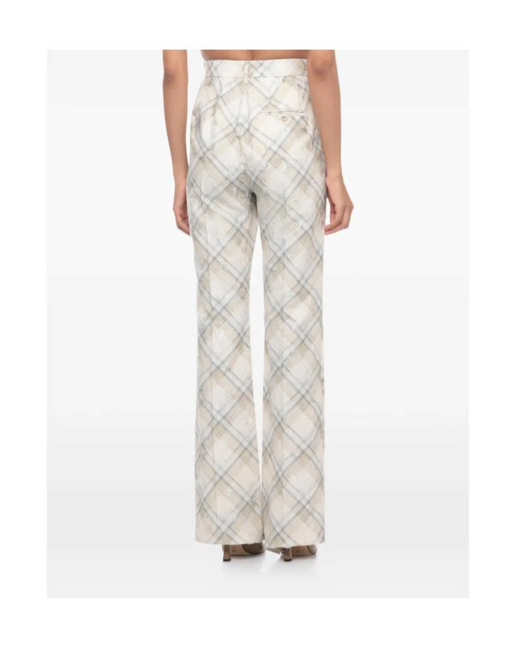 Vivienne Westwood White Checked Flared Pants