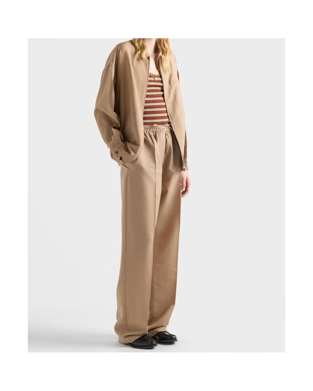 Prada Natural Light Mohair Pants