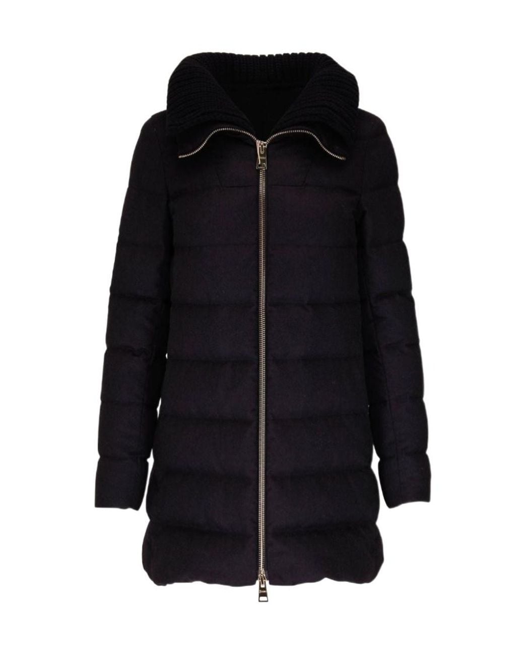 Herno Black Logo Long-Sleeve Down Jacket