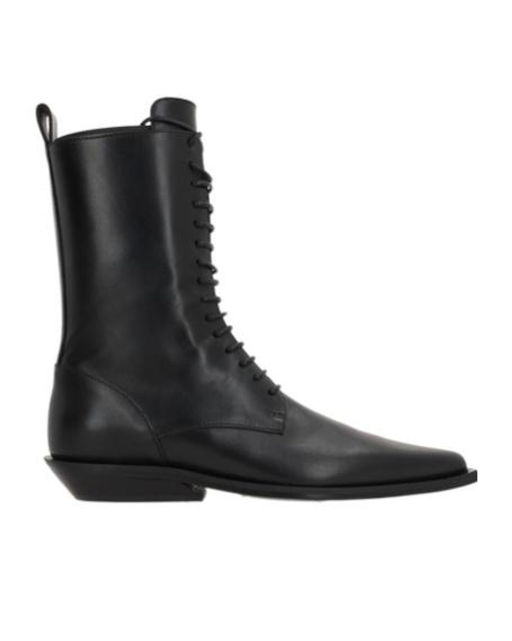 Ann Demeulemeester Black Pointed Lace-Up Boots
