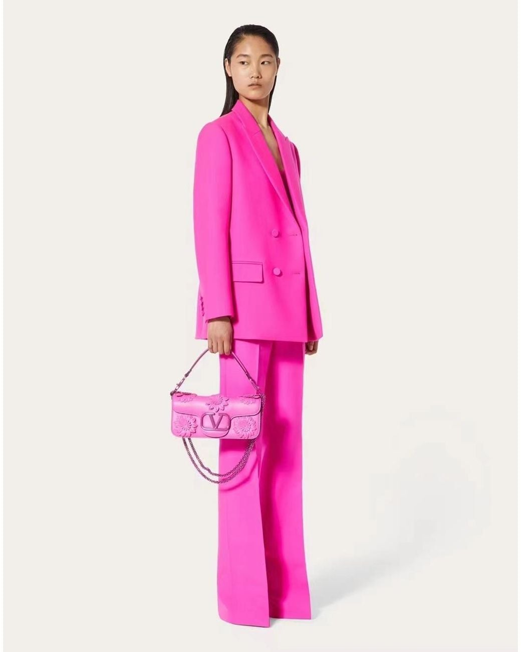 Valentino Pink Double-Breasted Blazer