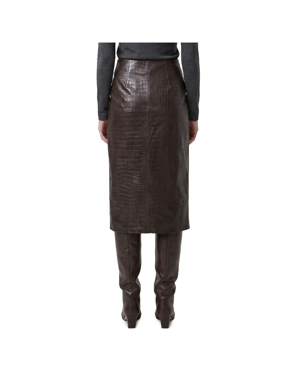FEDERICA TOSI Black Front-Slit Midi Skirt