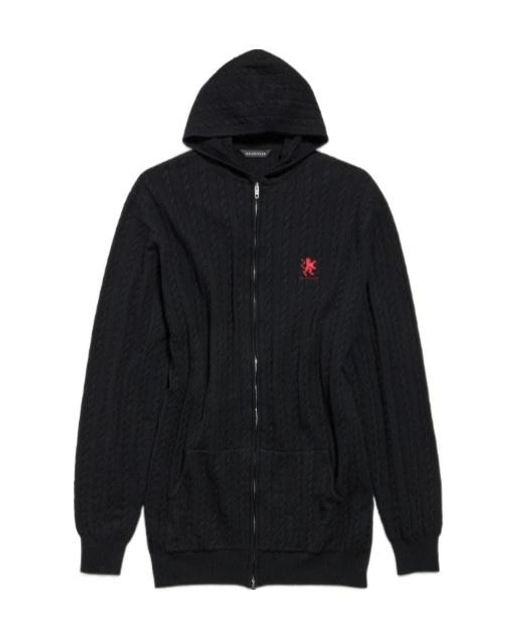 Balenciaga Blue Logo-Embroidered Zipped Hoodie