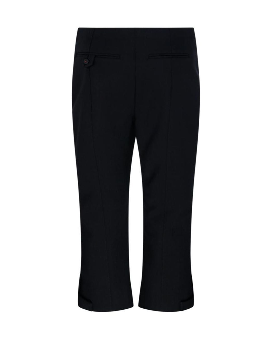 Victoria Beckham Black Tab Detail Cropped Trouser