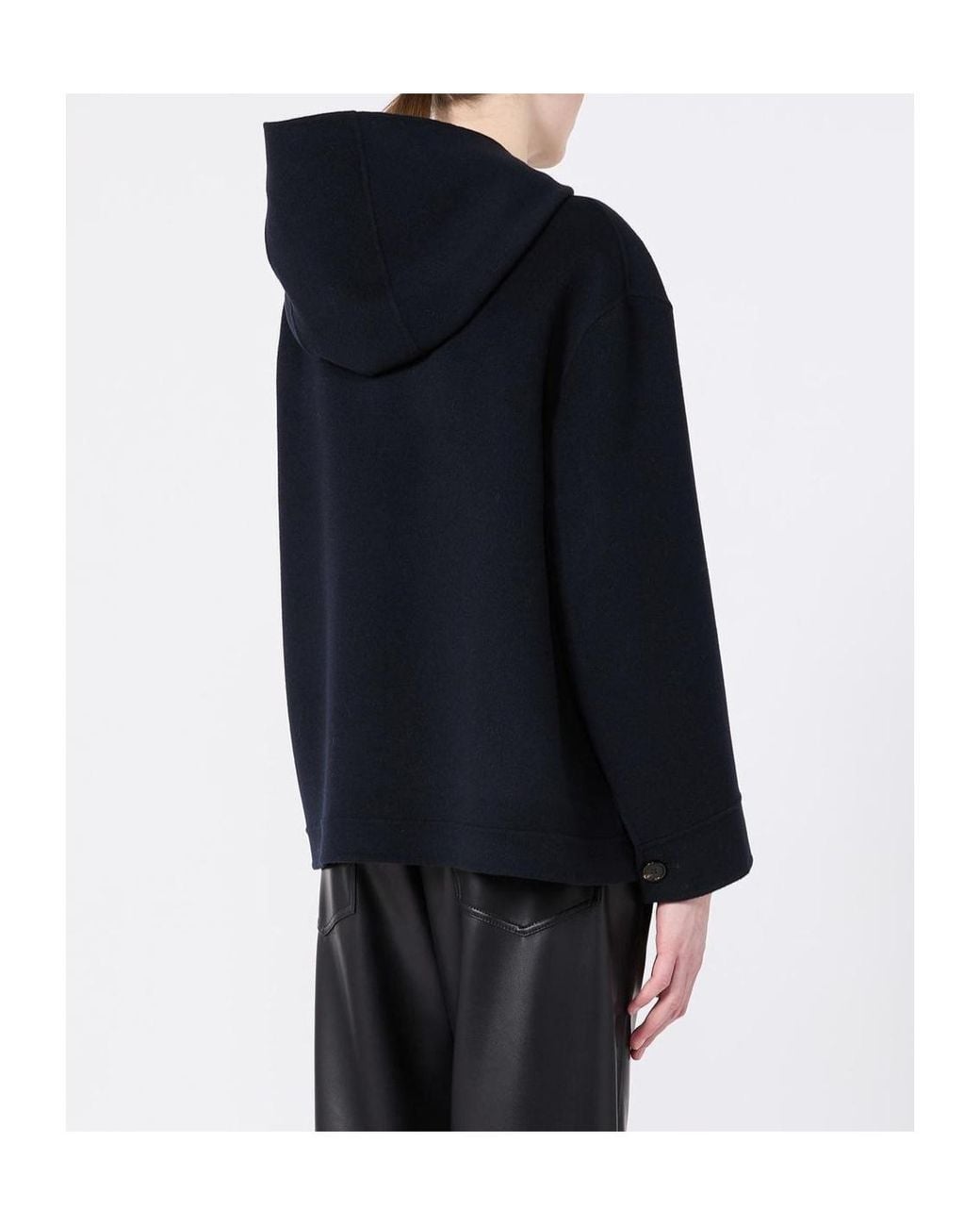 Max Mara Blue 'S Smmlusso Hooded Coat