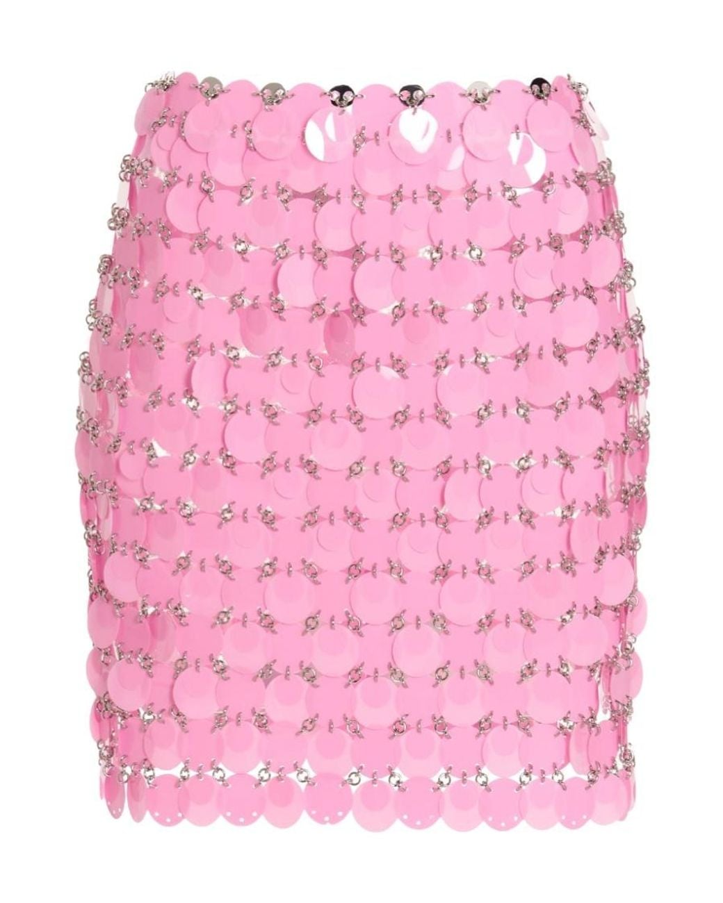Rabanne Pink Chainmail High-Waist Mini Skirt