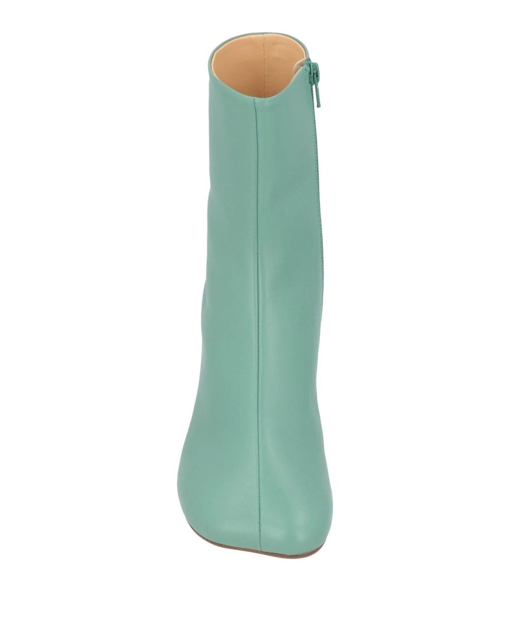 MM6 by Maison Margiela Green Minimalist Genuine Leather Ankle Boots