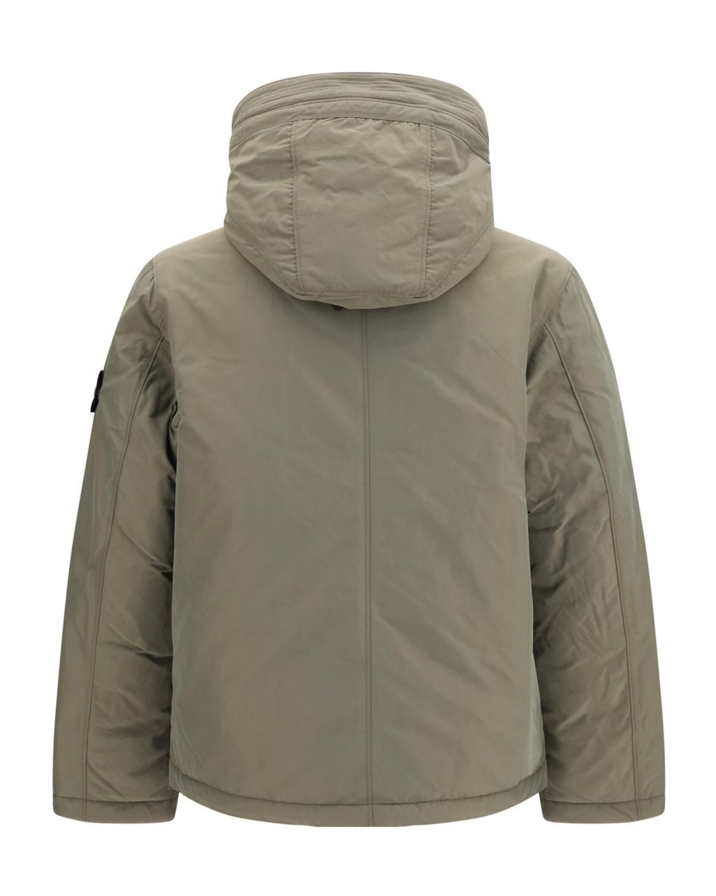 Stone Island Green Padded Short Hooded Jacket for men