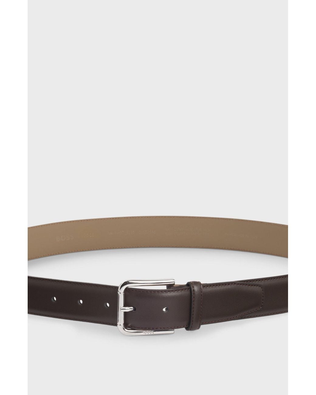 Boss White Pin Buckle Belt for men