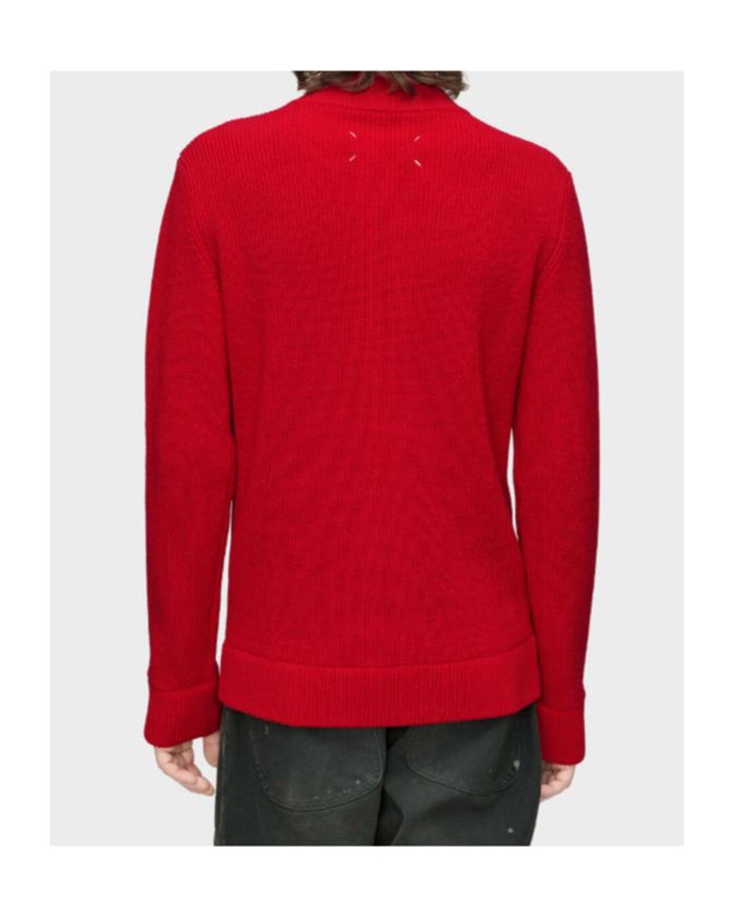 Maison Margiela Red Long-Sleeved Zipped Cardigan for men