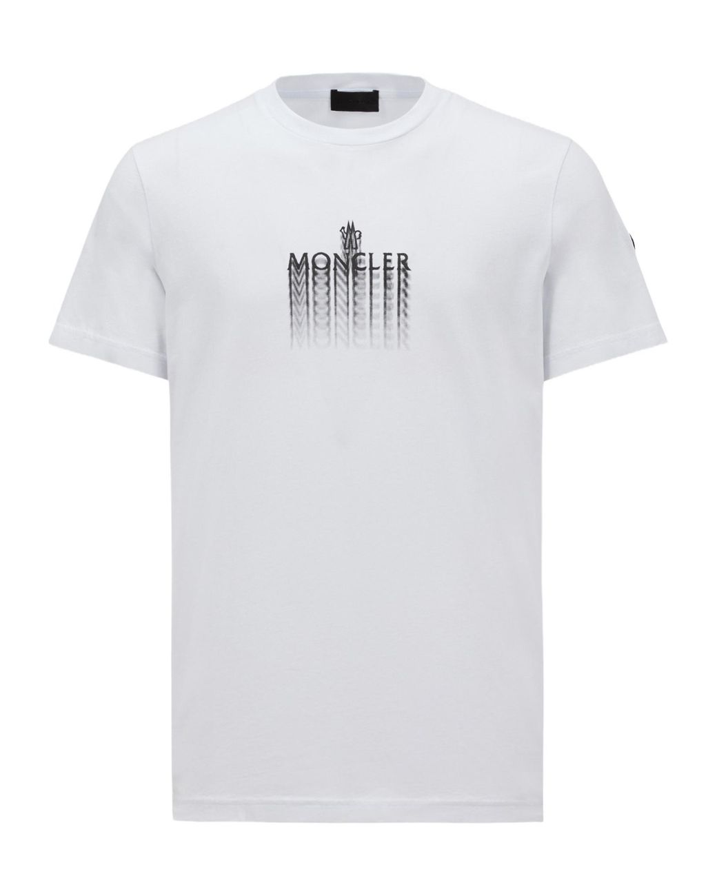 Moncler White Logo Printed Crewneck T-Shirt for men