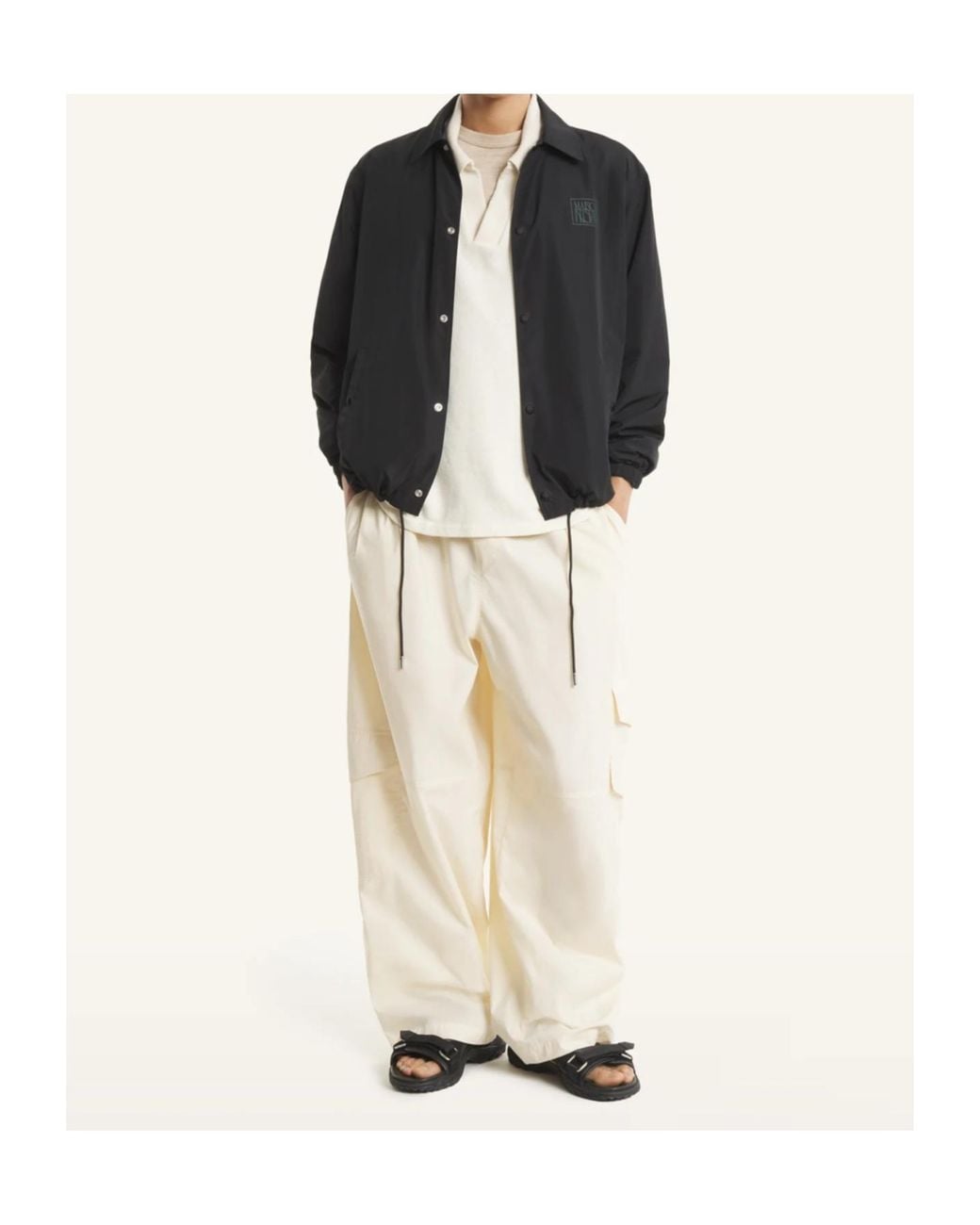 Maison Kitsuné Blue Logo-Print Buttoned Jacket for men