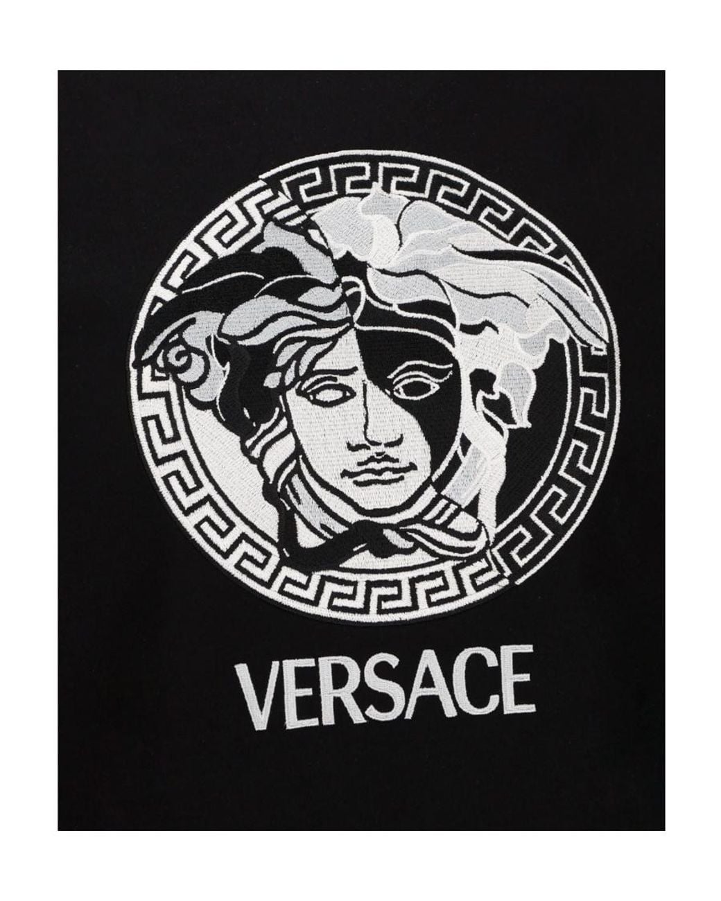 Versace Black Medusa Printed Crewneck T-Shirt for men
