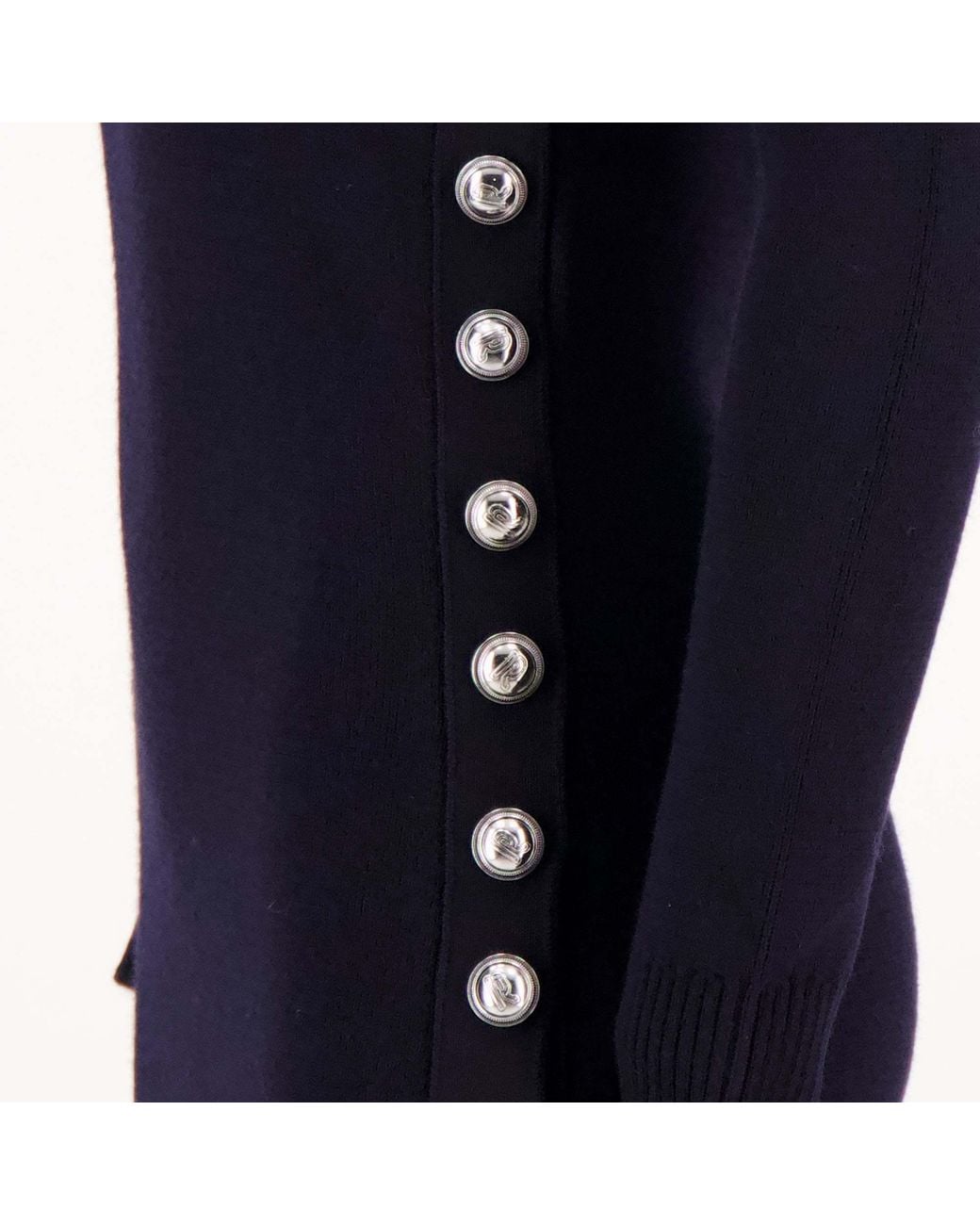 Rabanne Blue Button-Embellished Cowl-Neck Dress