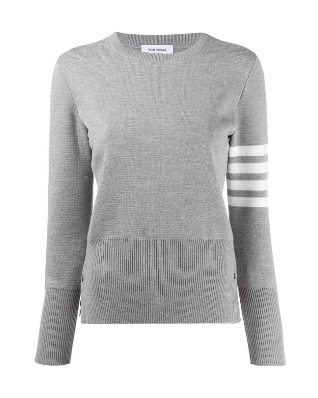 Thom Browne Gray Milano Stitch Classic 4-Bar Pullover