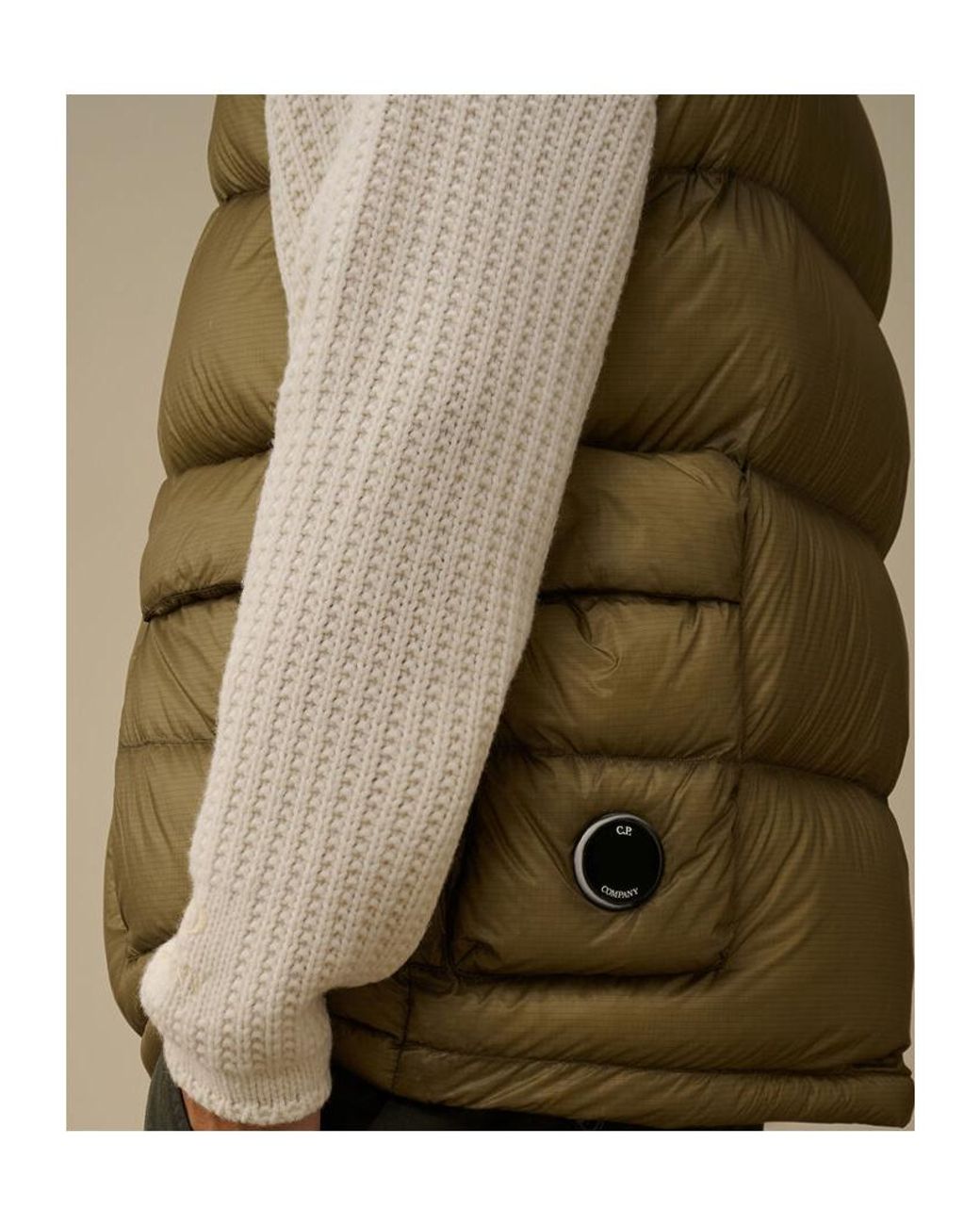 C P Company Green D.D. Shell Down Gilet for men