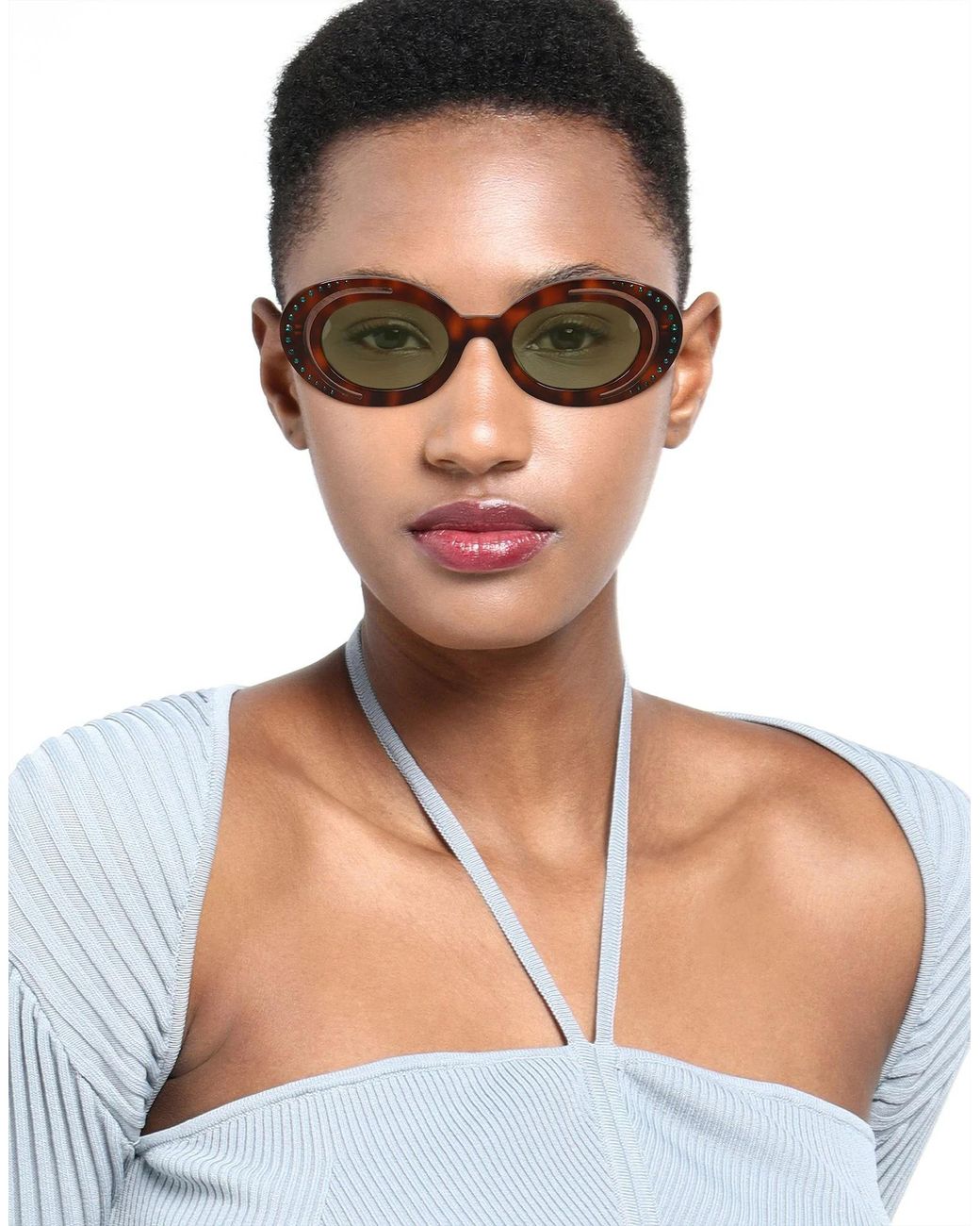 Marni Green Fashion Leopard Print Sunglasses