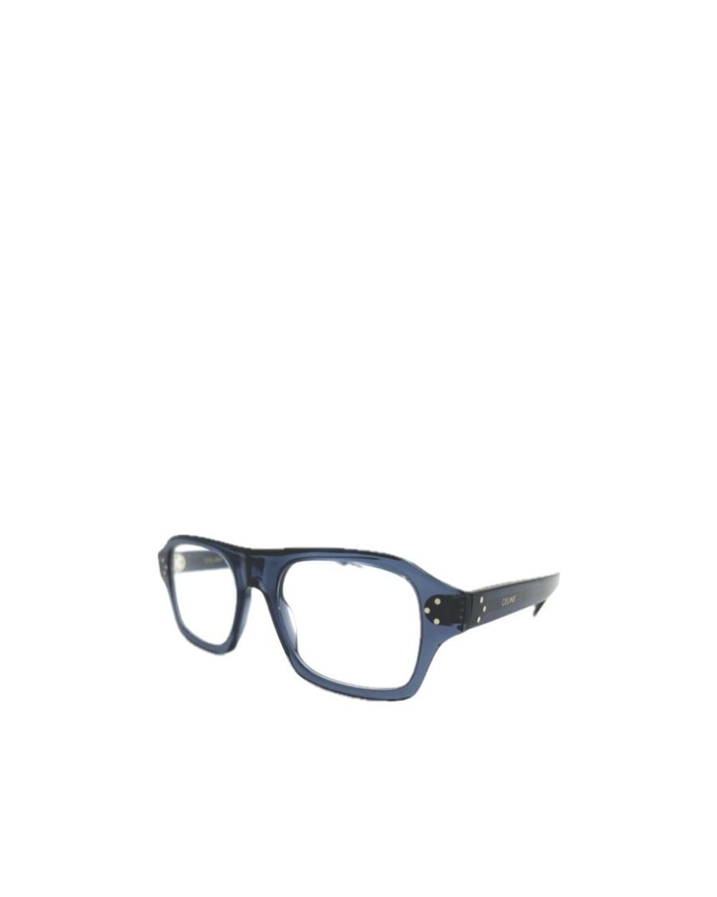 Céline White Full-Rim Clear Lens Glasses for men